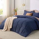 Basket Weave Pattern Down Alternative Comforter Set