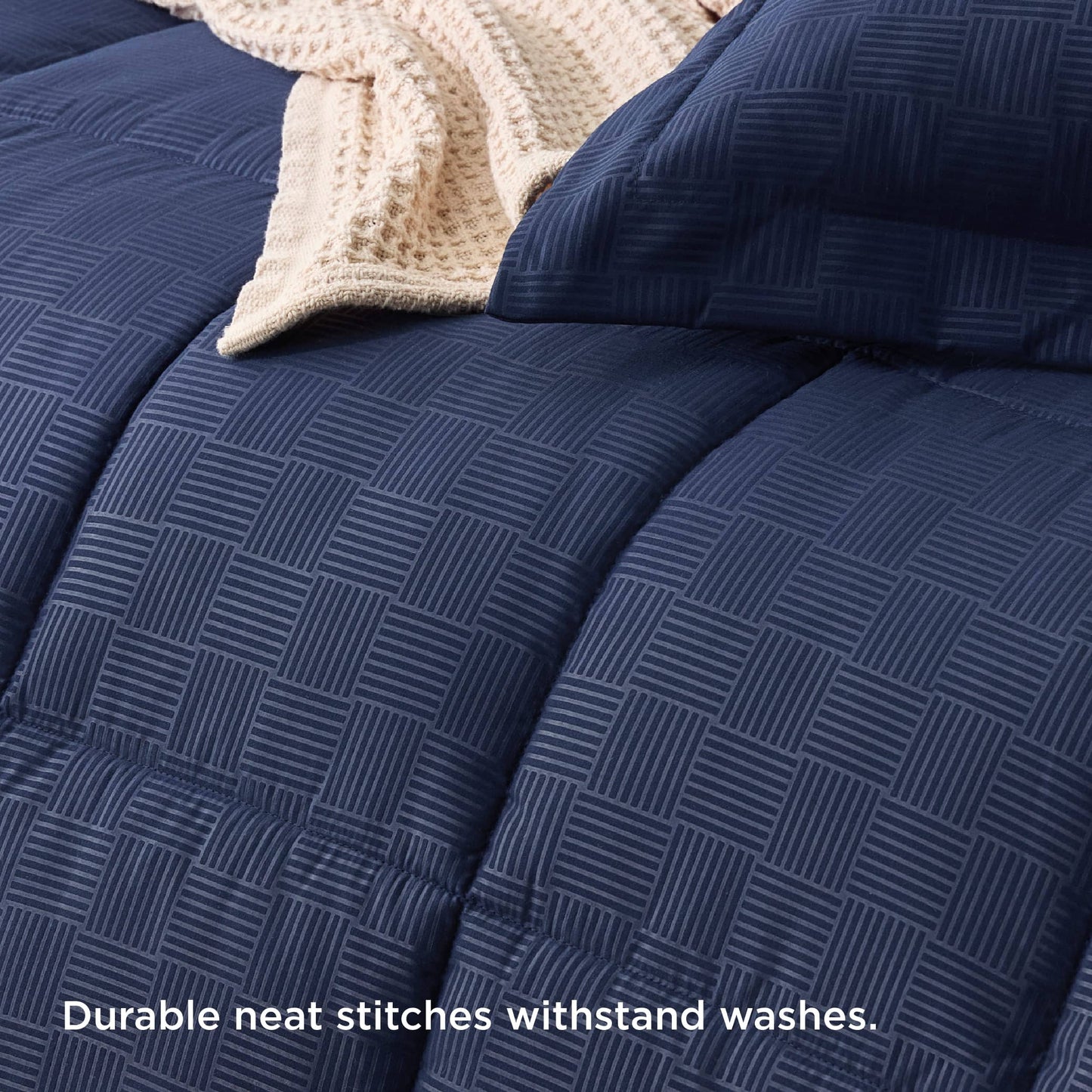 Basket Weave Pattern Down Alternative Comforter Set