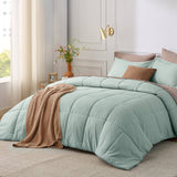 Basket Weave Pattern Down Alternative Comforter Set