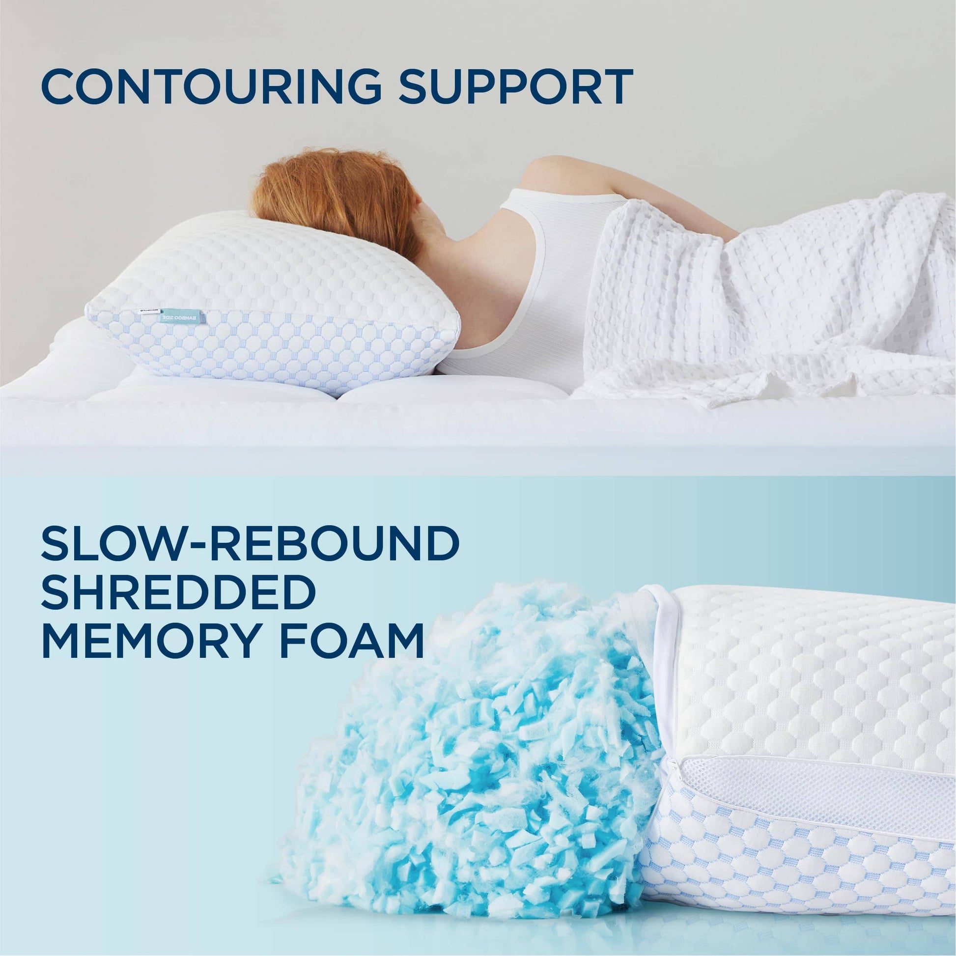 Shredded Memory Foam Pillow Best Cooling Pillow Peace Nest Pack