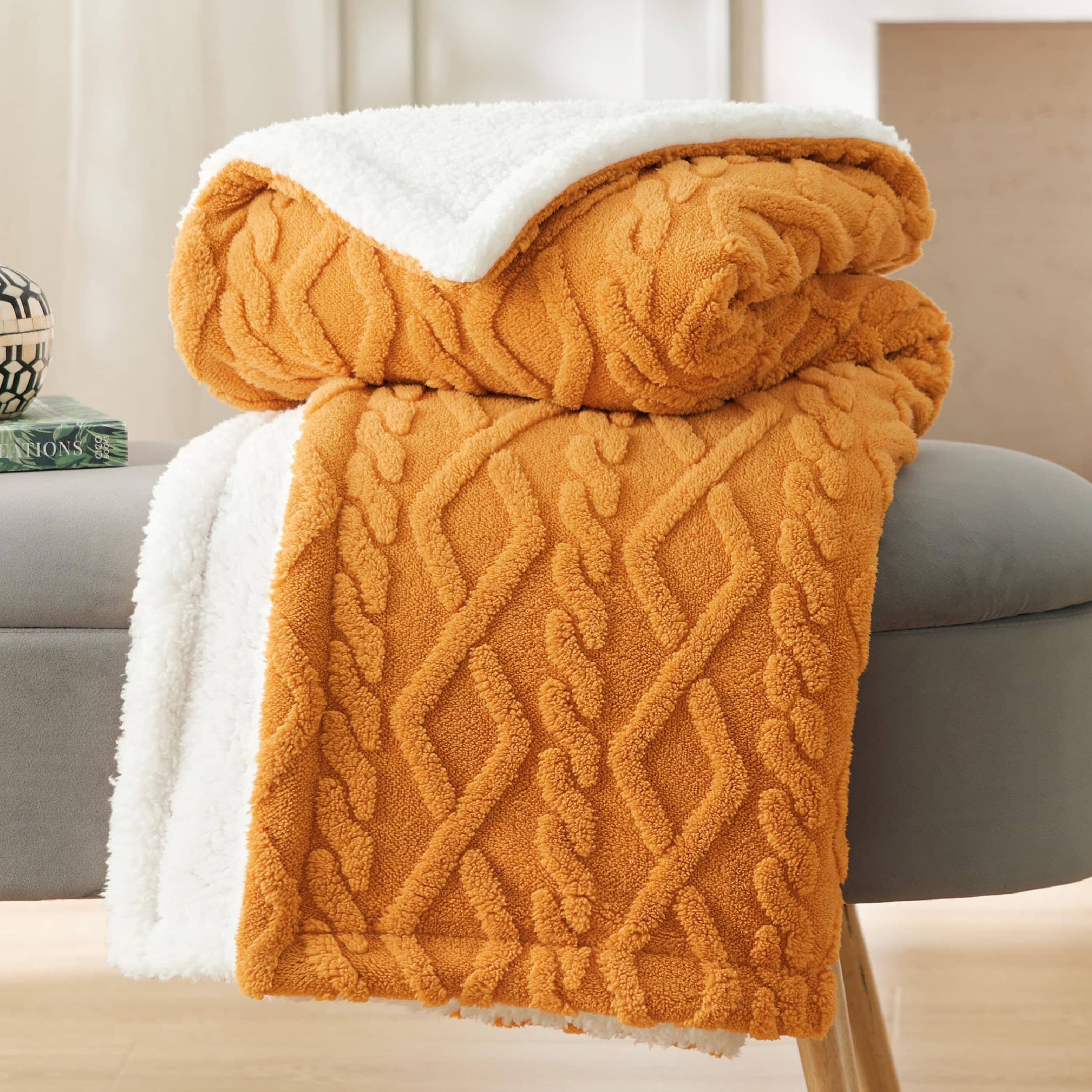 Bedsure Fuzzy Soft Sherpa Throw Blanket