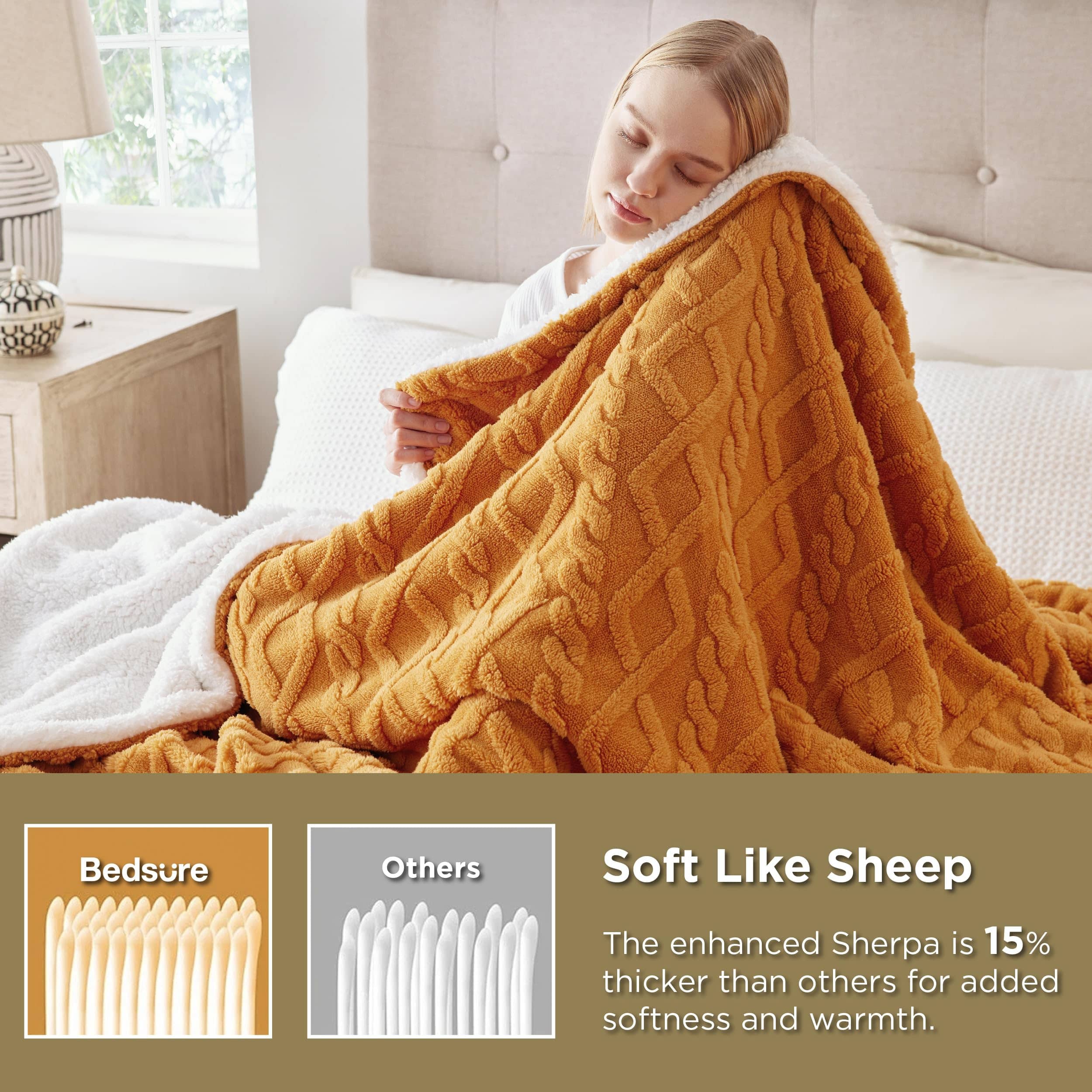 Bedsure Fuzzy Soft Sherpa Throw Blanket