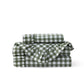 Ruffled Cotton-Like Gingham Duvet Cover Set
