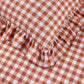 Ruffled Cotton-Like Gingham Duvet Cover Set