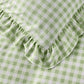 Ruffled Cotton-Like Gingham Duvet Cover Set