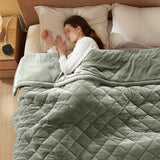 Quilted Sherpa Fleece Heated Blanket