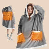 Portable Heated Sherpa Fleece Blanket Hoddie