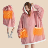 Portable Heated Sherpa Fleece Blanket Hoddie