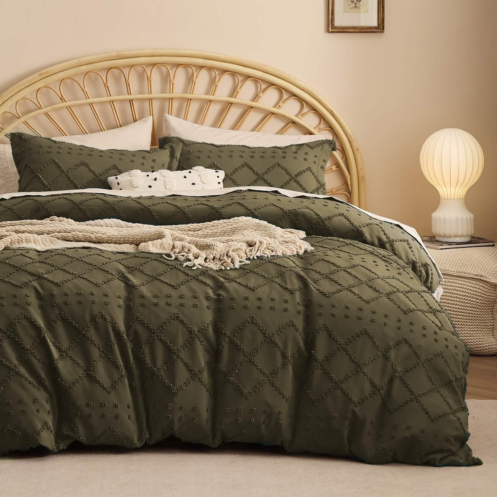 Embroidery Boho Duvet Cover Set cal king