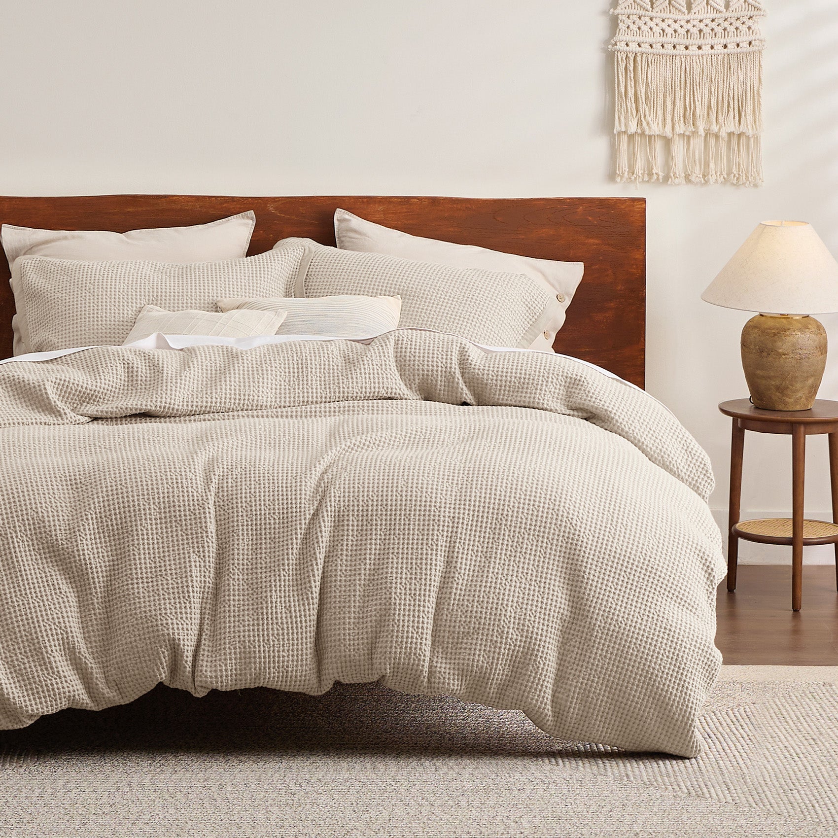GentleSoft® Cotton Waffle Weave Duvet Cover Set