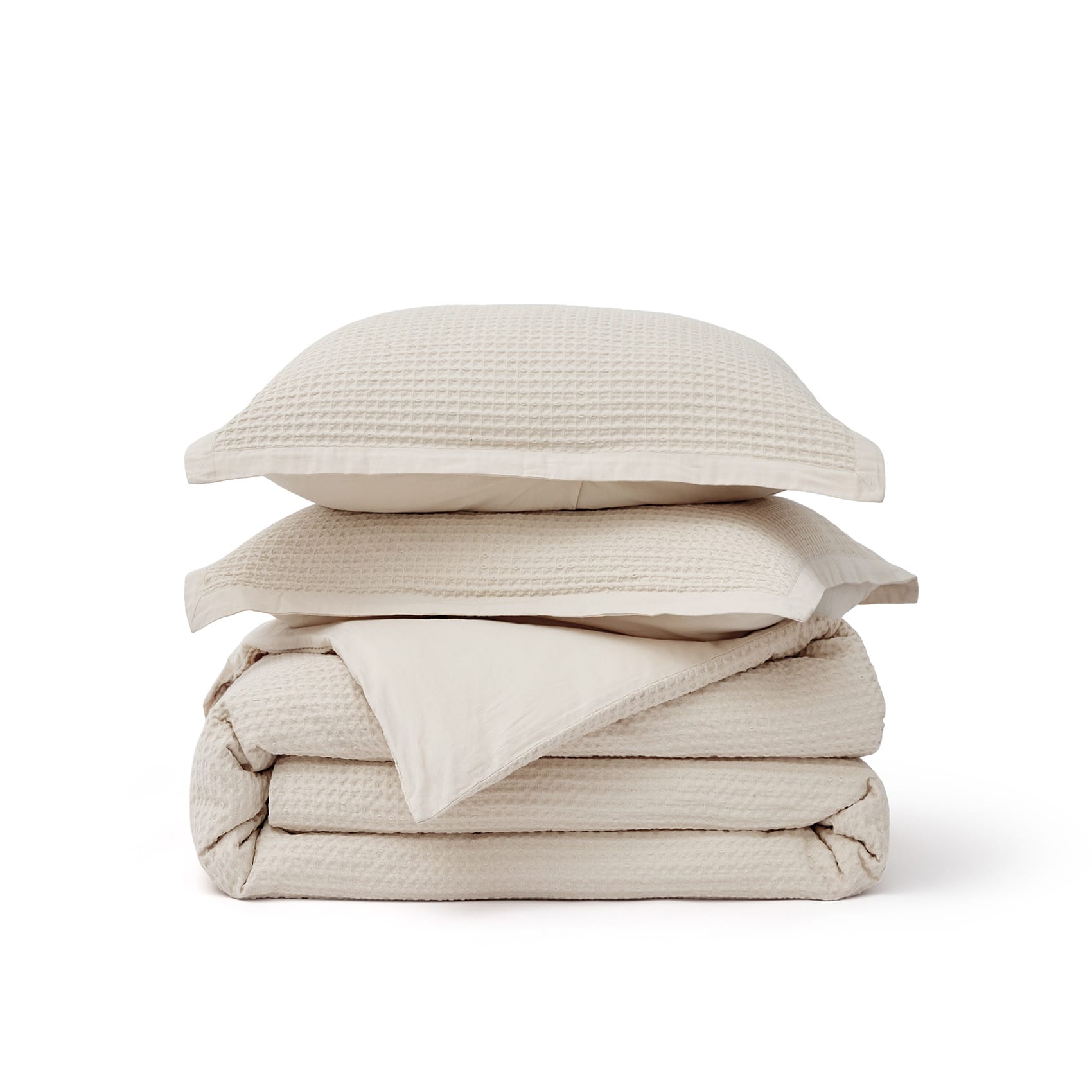 GentleSoft™ Cotton Waffle Weave Duvet Cover Set
