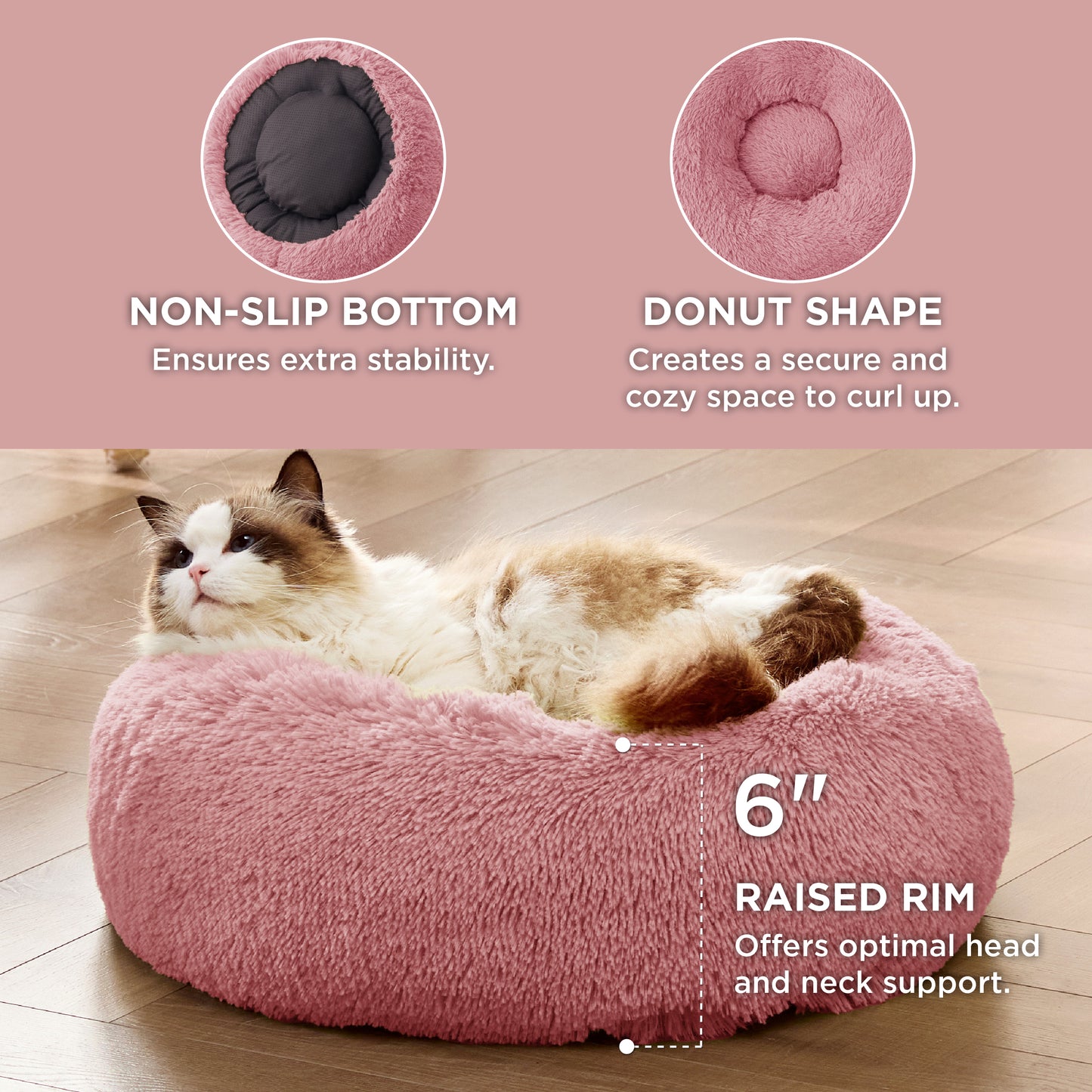 Calming Donut Bed for Dogs and Cats