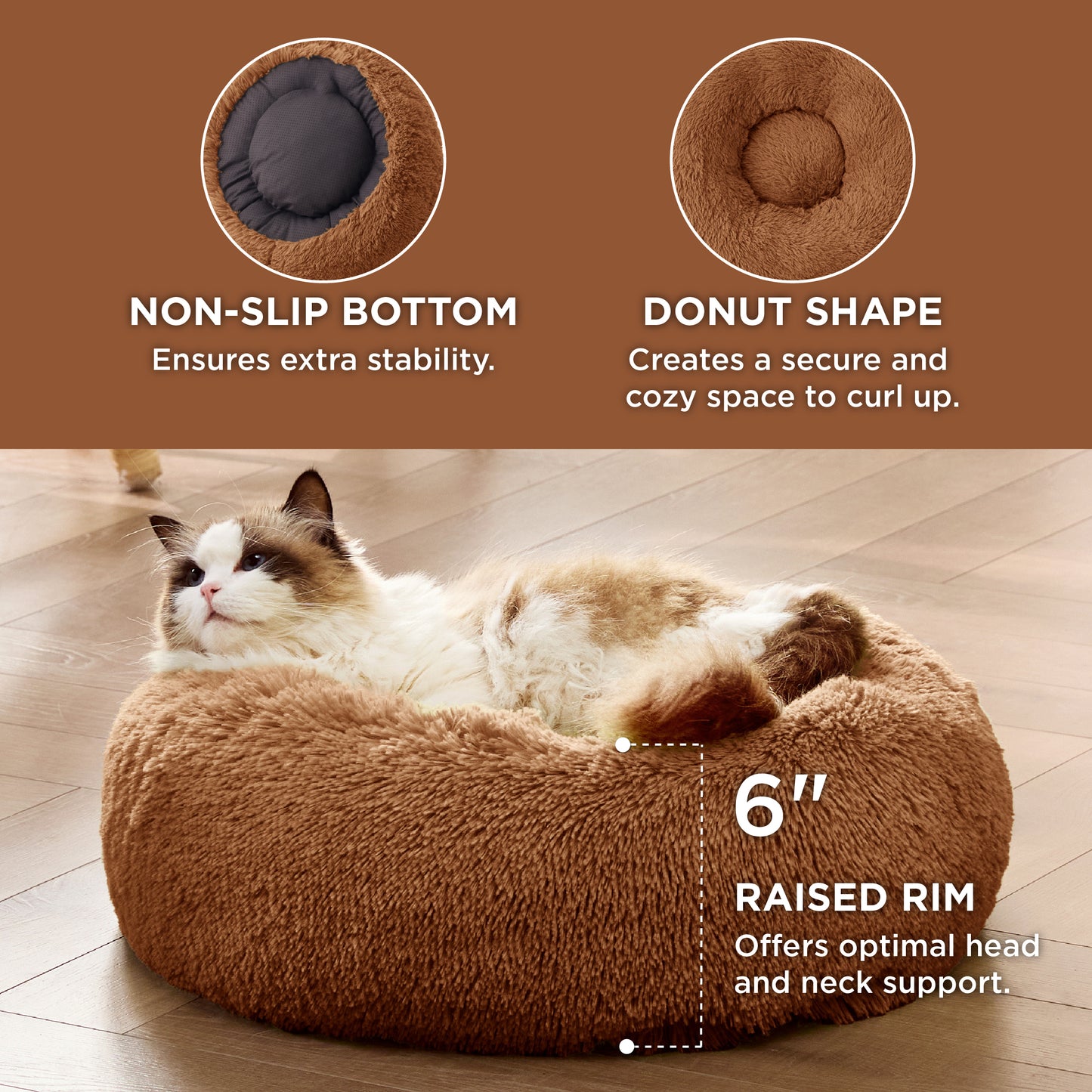 Calming Donut Bed for Dogs and Cats