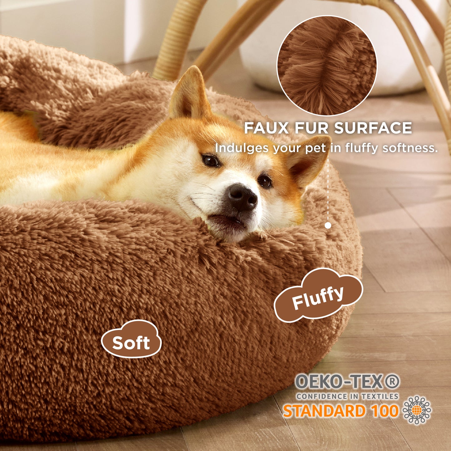 Calming Donut Bed for Dogs and Cats