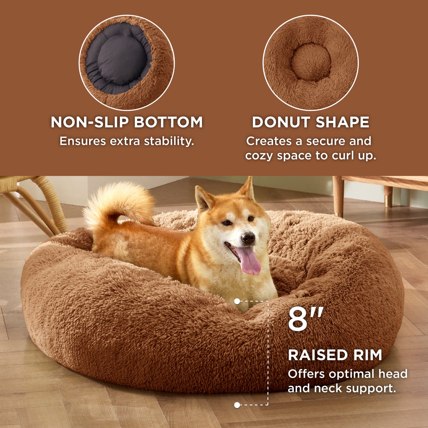 Calming Donut Bed for Dogs and Cats