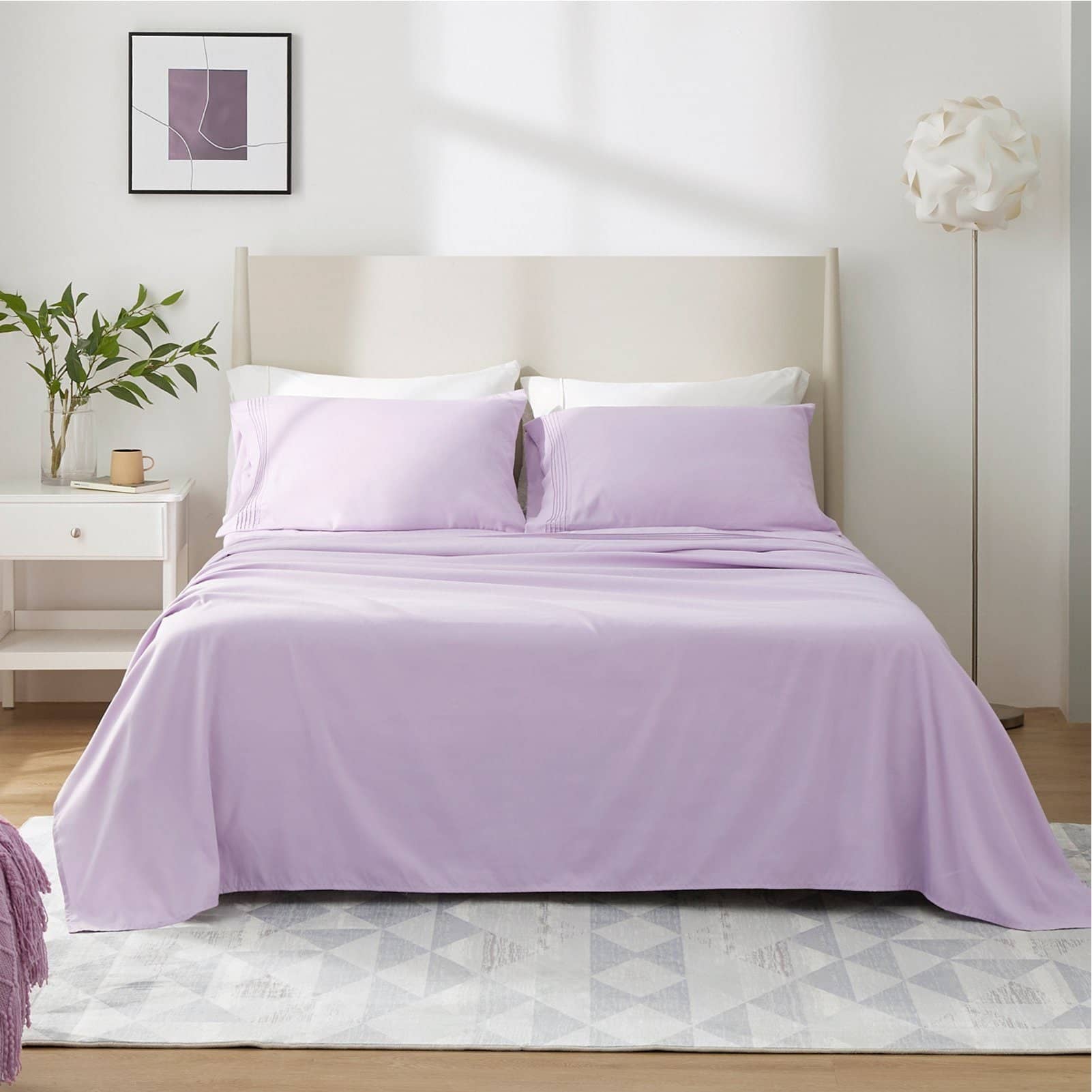 Bedsure | Moisture-Wicking Sheet Set lightg purple