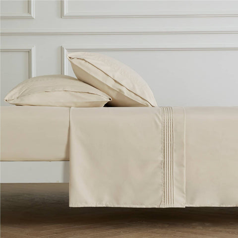Bedsure | Moisture-Wicking Sheet Set beige soft delicate