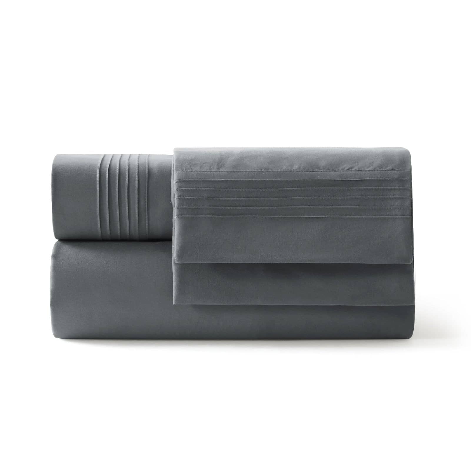 Bedsure | Moisture-Wicking Sheet Set grey soft delicate