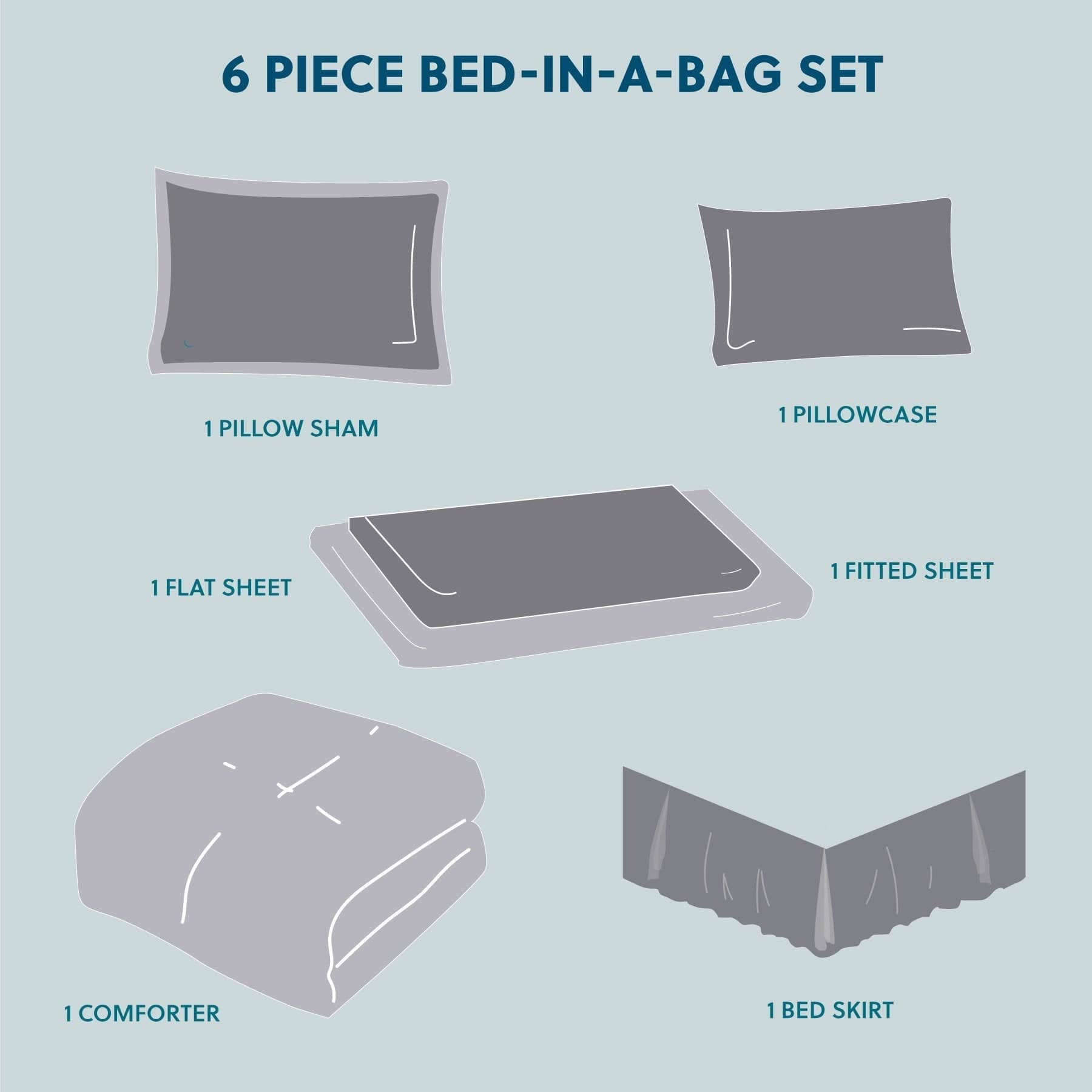 Bedsure | Seersucker Comforter Set - Striped Bed in A Bag grey  accessories