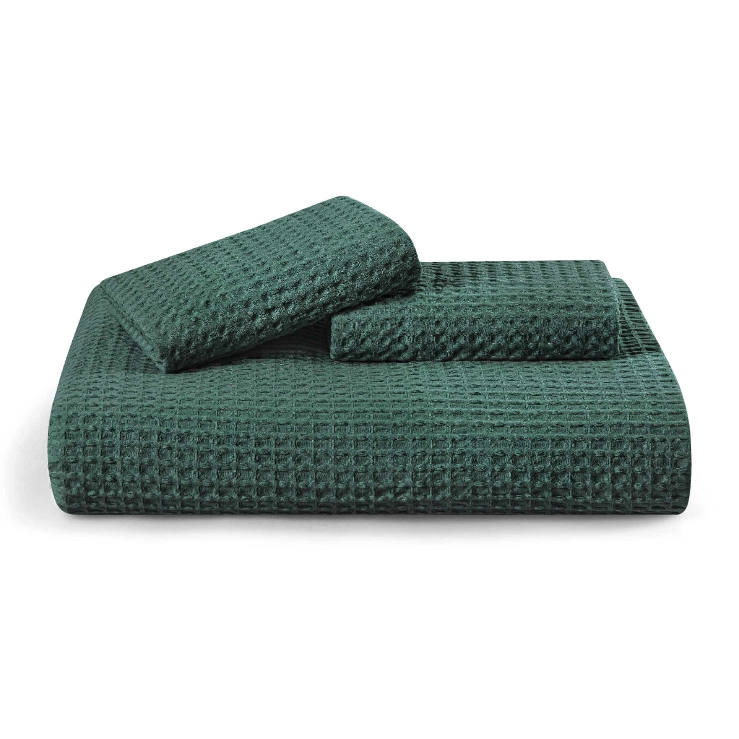 100% Cotton Waffle - Old Green