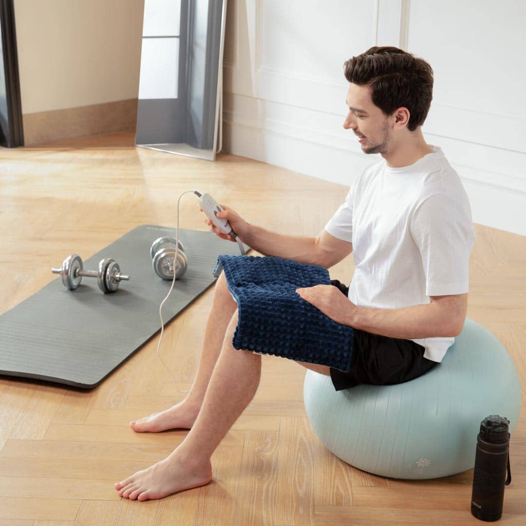 Weighted Electric Heating Pad with Massager