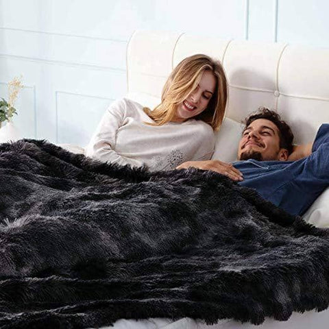 Faux Fur and Sherpa Shaggy Blanket sleeping naked