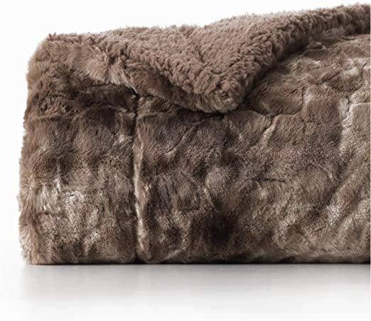 Faux Fur and Sherpa Tie-dye Reversable Blanket soft comfort