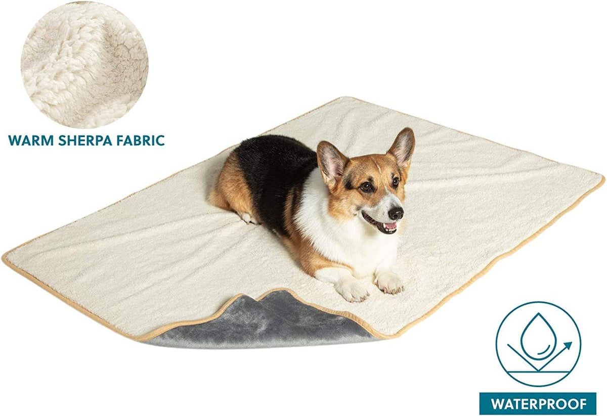 Bedsure Reversible Sherpa and Microfiber Fleece Dog Blanket