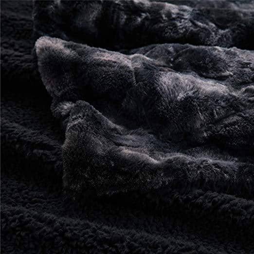 Faux Fur and Sherpa Tie-dye Reversable Blanket absorbent
