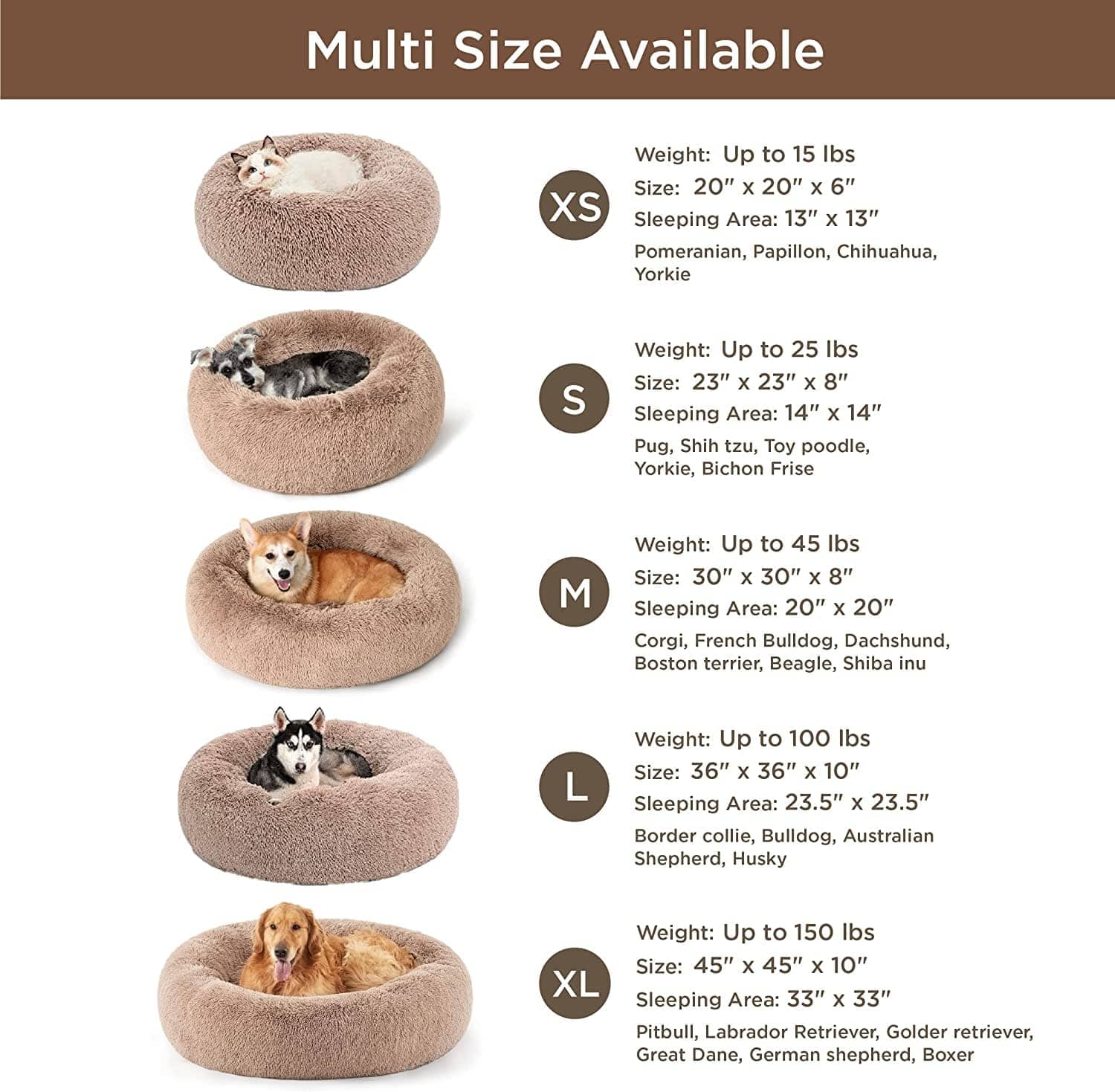 light differences of the Bedsure Calming Bed for Dogs - Washable Round Dog Bed --Slip Faux Fur Donut Cuddler Cat Bed