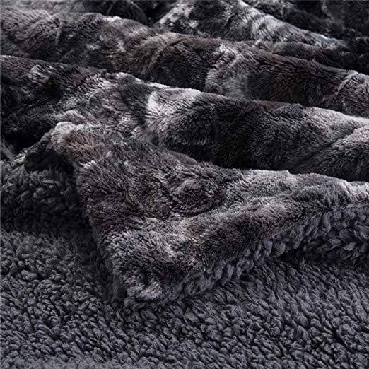 Dark grey best sale fur blanket