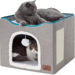 bedsure-cat-beds-for-indoor-cats-large-cat-cave-for-pet-cat-house-with-fluffy-ball-hanging-and-scratch-pad-foldable-cat-hideaway-16-5x16-5x14-inches-brown