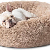 application scenario of the Bedsure Calming Bed for Dogs - Washable Round Dog Bed --Slip Faux Fur Donut Cuddler Cat Bed