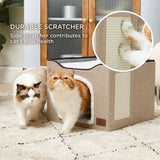 bedsure-cat-beds-for-indoor-cats-large-cat-cave-for-pet-cat-house-with-fluffy-ball-hanging-and-scratch-pad-foldable-cat-hideaway-16-5x16-5x14-inches-brown