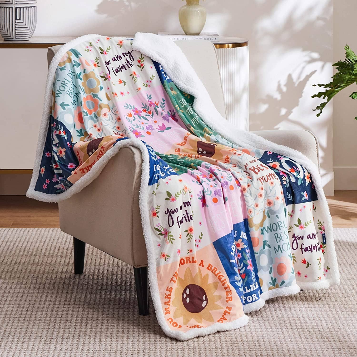 Bedsure Soft Patchwork Mothers Day Gifts Blanket