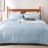 Leaves Waffle Jacquard Duvet Cover Set