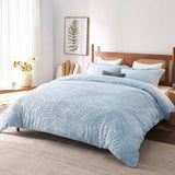 Leaves Waffle Jacquard Duvet Cover Set