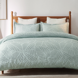 Leaves Waffle Jacquard Duvet Cover Set