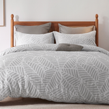 Leaves Waffle Jacquard Duvet Cover Set