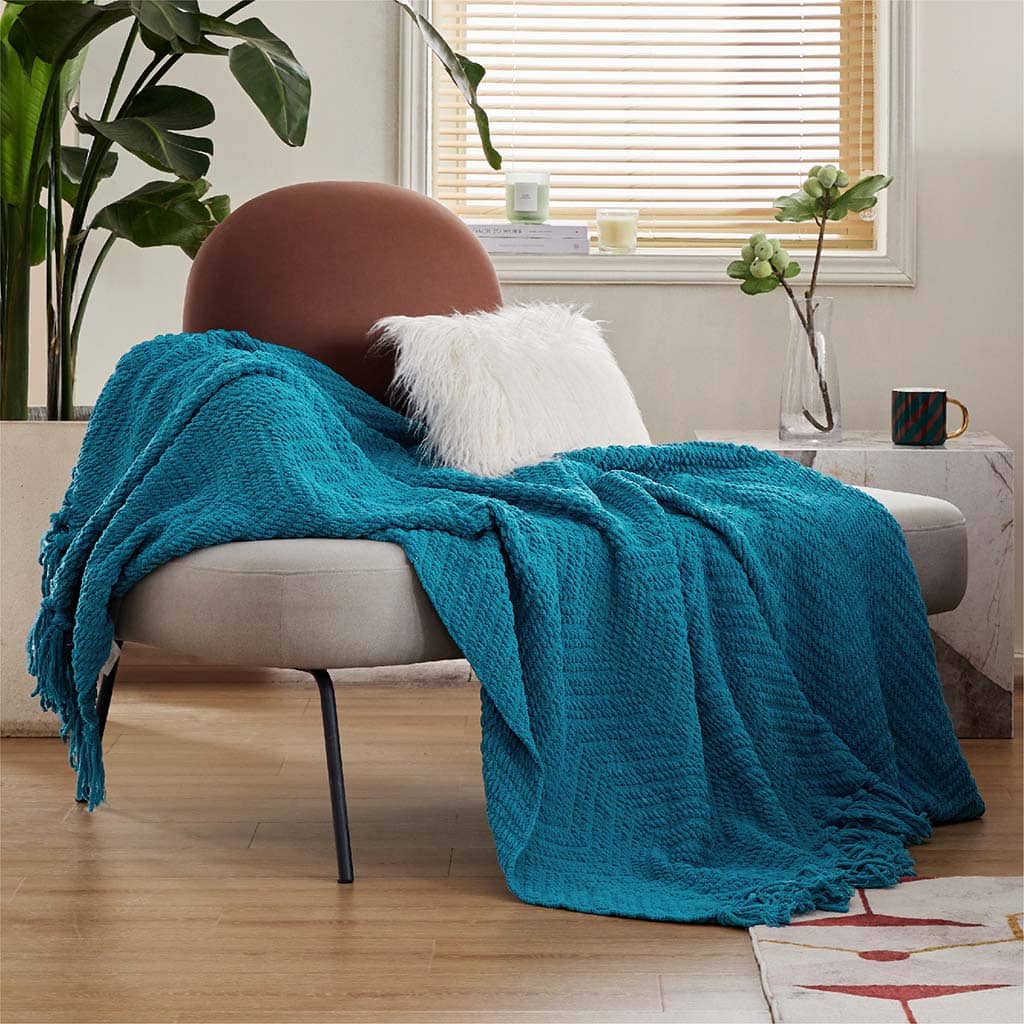 Versatile Knit Woven Chenille Blanket