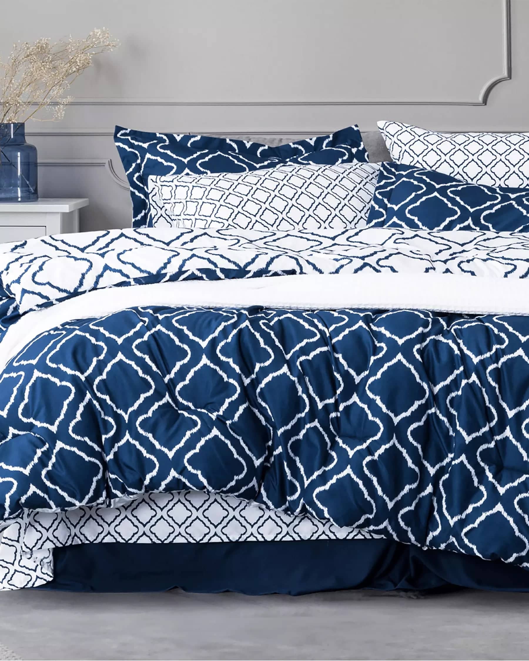 Split King 5-Piece Bed Sheet Set - Denim, 100% Microfiber