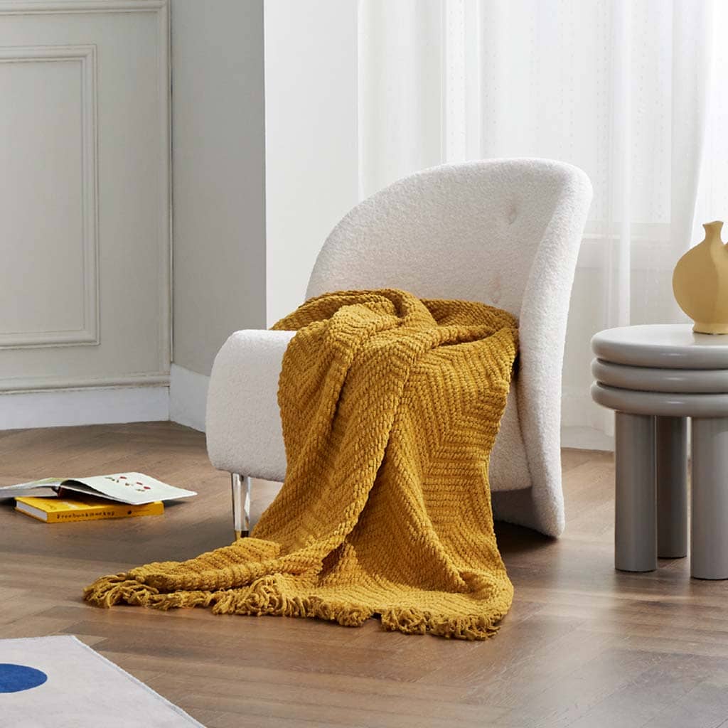 Versatile Knit Woven Chenille Blanket